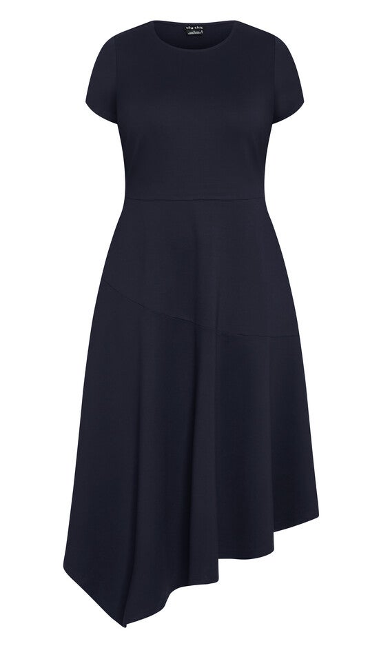 Ponte Flare Dress - navy, NAVY, alternate image number null
