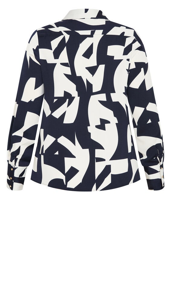 Enya Print Shirt - ivory, BLUE, alternate image number null
