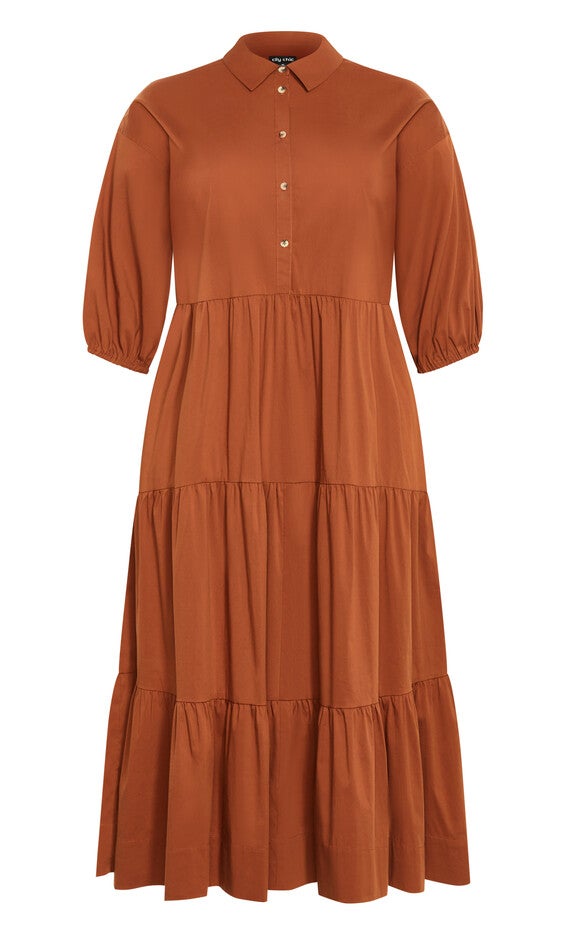 Kara Midi Dress - amber, AMBER, alternate image number 3