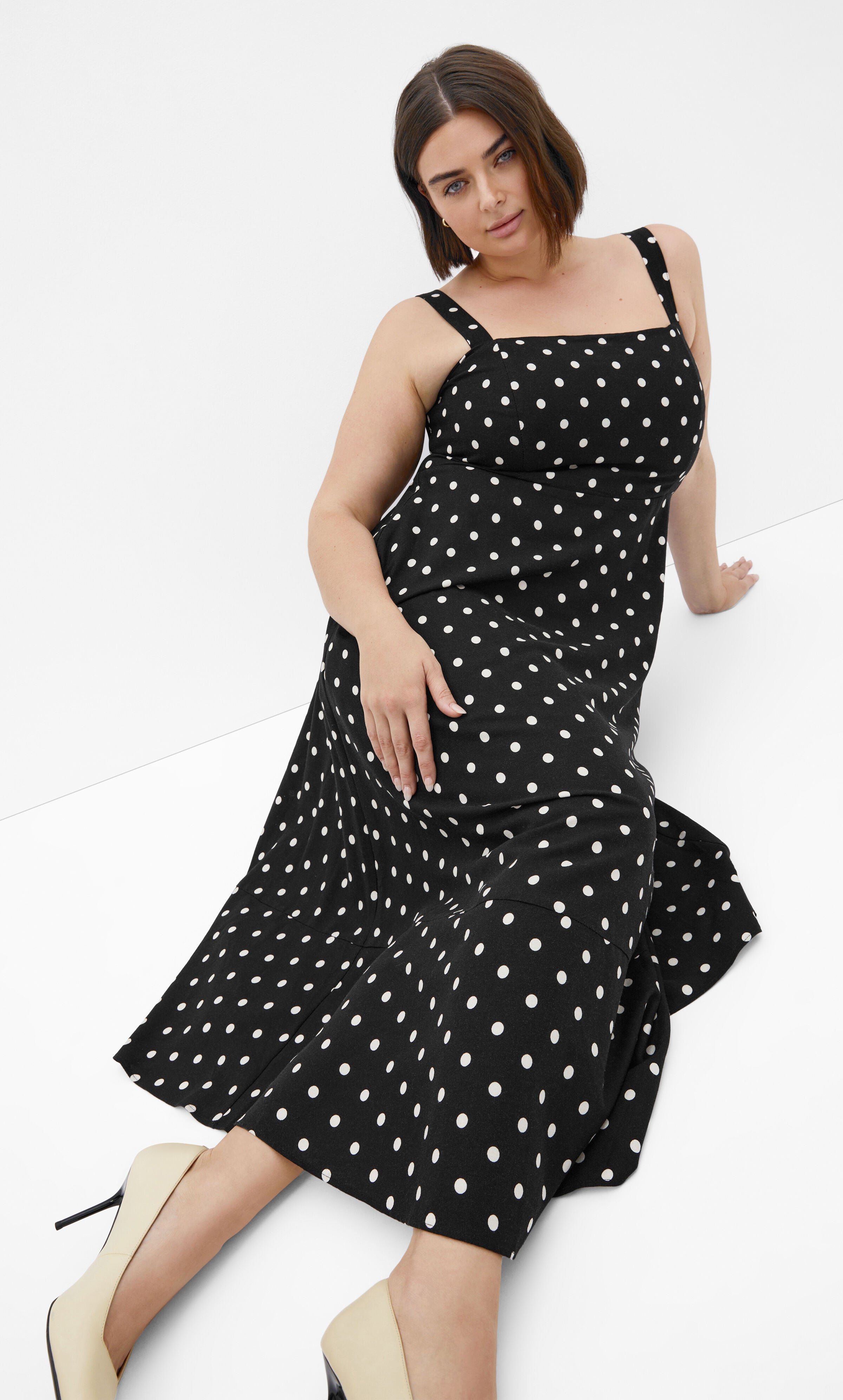 Collins Print Maxi Dress - black, BLACK, alternate image number 2
