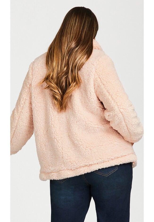 Sketchers Cozy Fleece Reversible Jacket, PINK, on-hover image number null