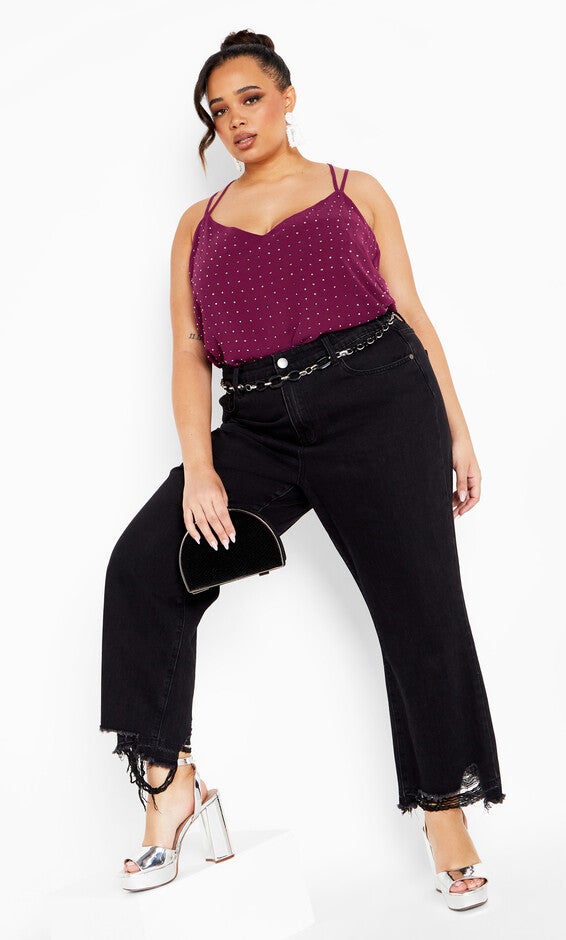 Strappy Nail Top - mulberry, PURPLE, alternate image number null