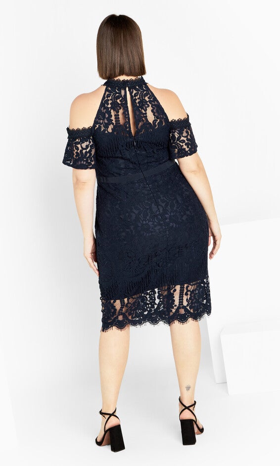 Pippa Lace Dress - navy, NAVY, alternate image number 3
