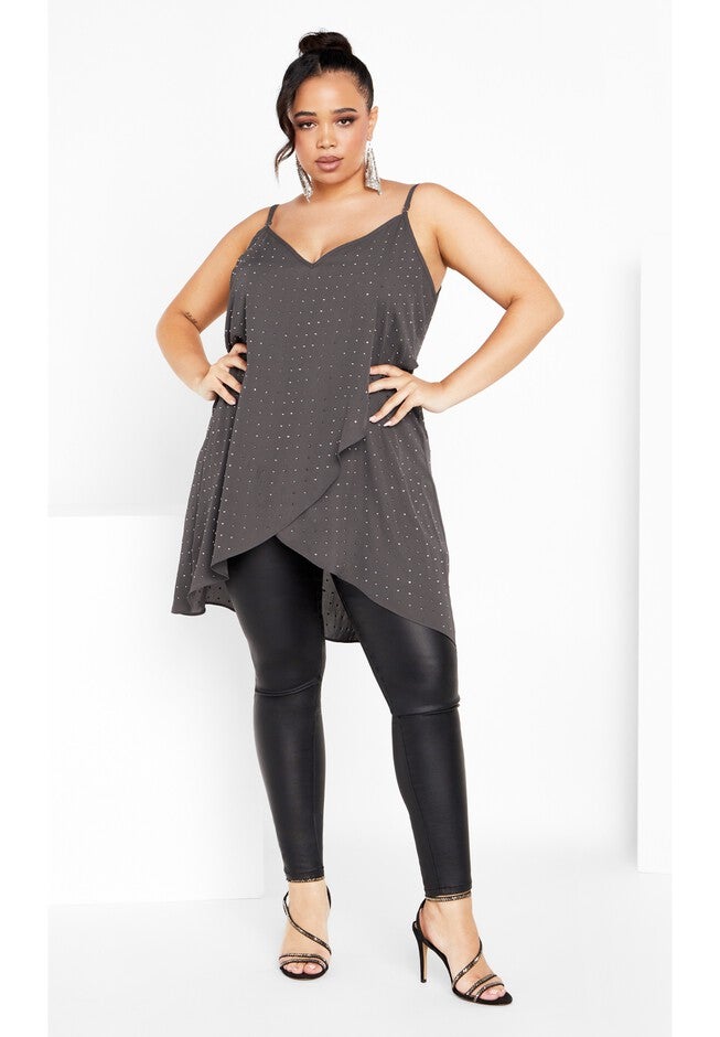 Hi Lo Shine Cami - night sky, GRAY, on-hover image number null