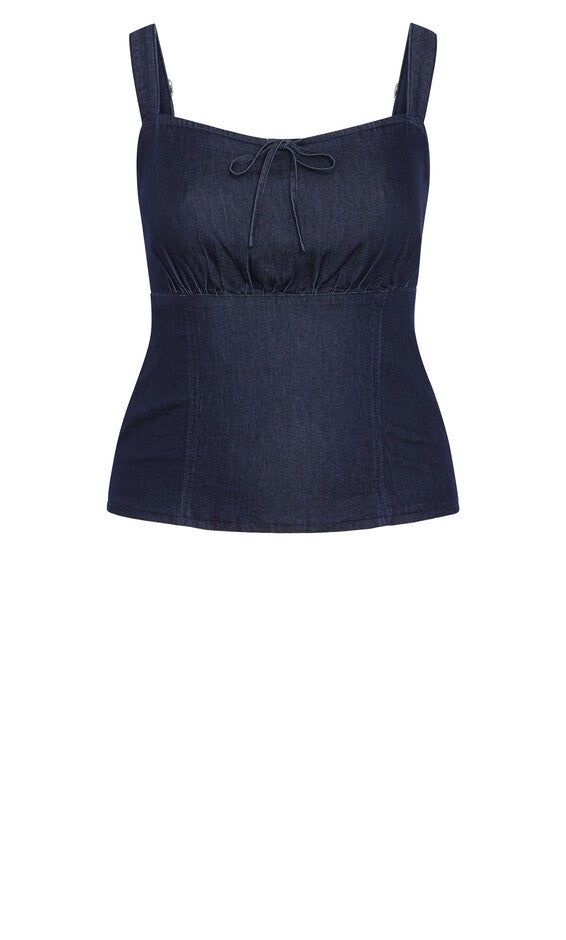 Abbie Denim Top - dark denim, BLUE, alternate image number null