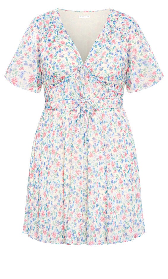 Cara Print Dress - cream, PURPLE, alternate image number 5