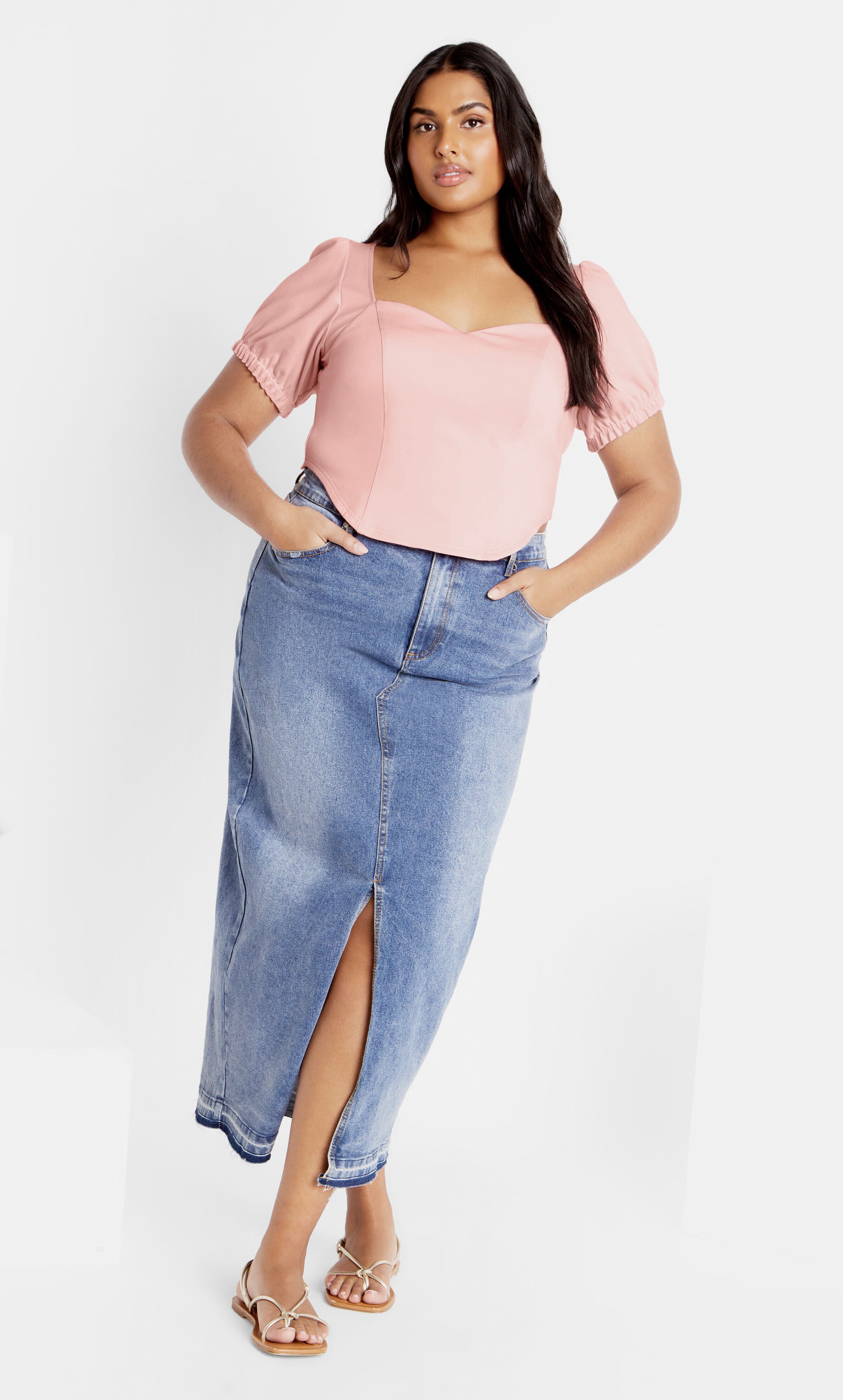 Corset Puff Top - sugar, PINK, alternate image number 1