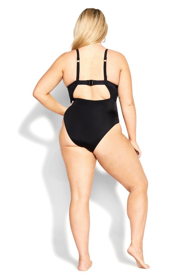Sexy Plunge 1 Piece - black, BLACK, on-hover image number 1