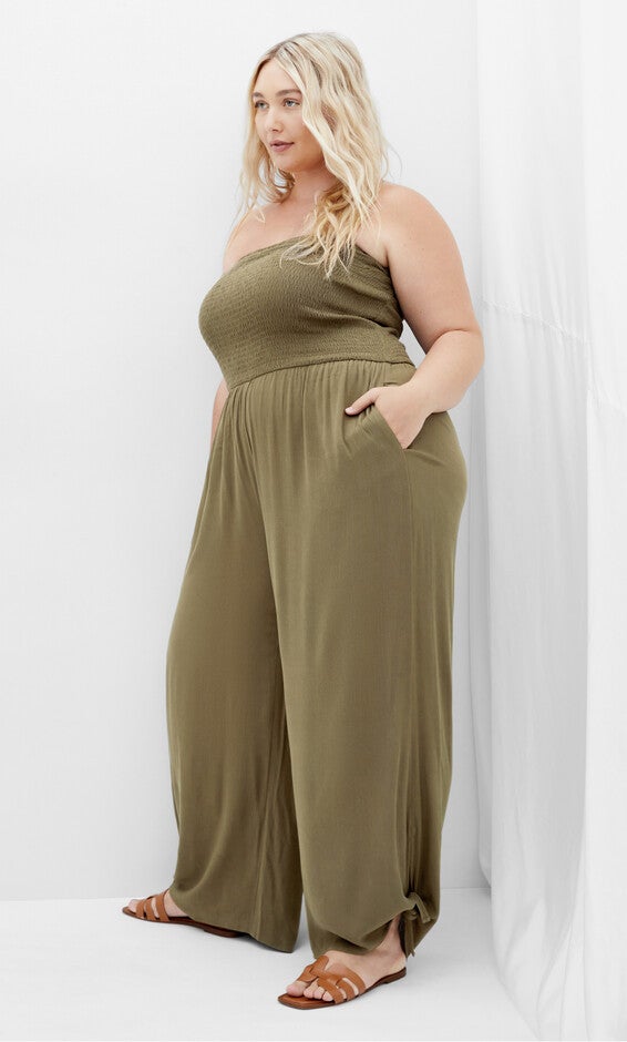 Smocked Jumpsuit - masala, ORANGE, alternate image number 1