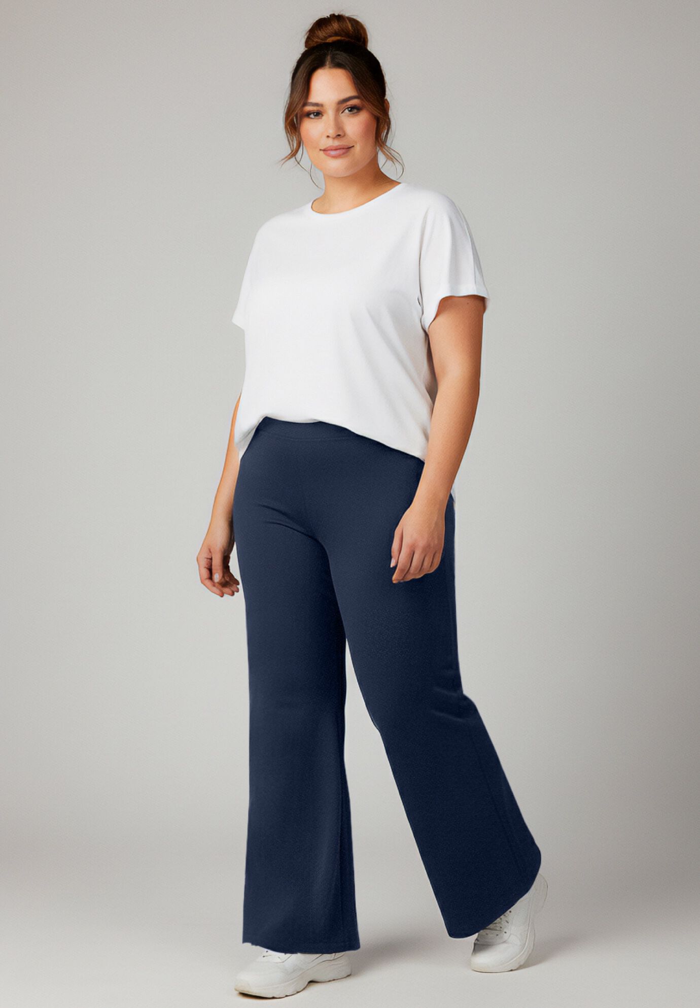 Ponte Wide Leg Pant, NAVY, alternate image number 2