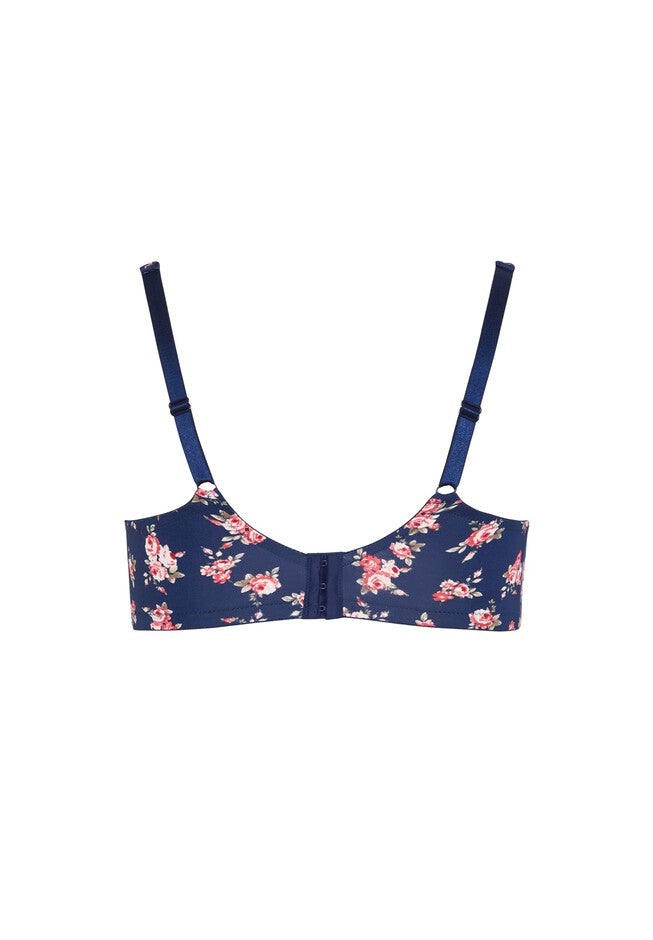 Soft Caress Print Bra, NAVY FLORAL, alternate image number 3
