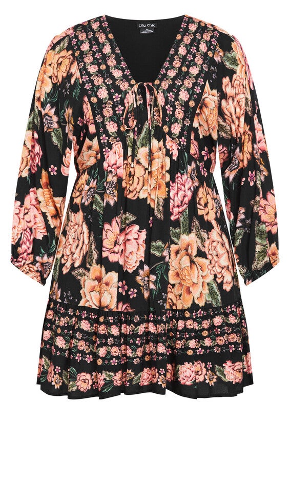 Devine Mini Border Dress - black, BLACK, alternate image number null