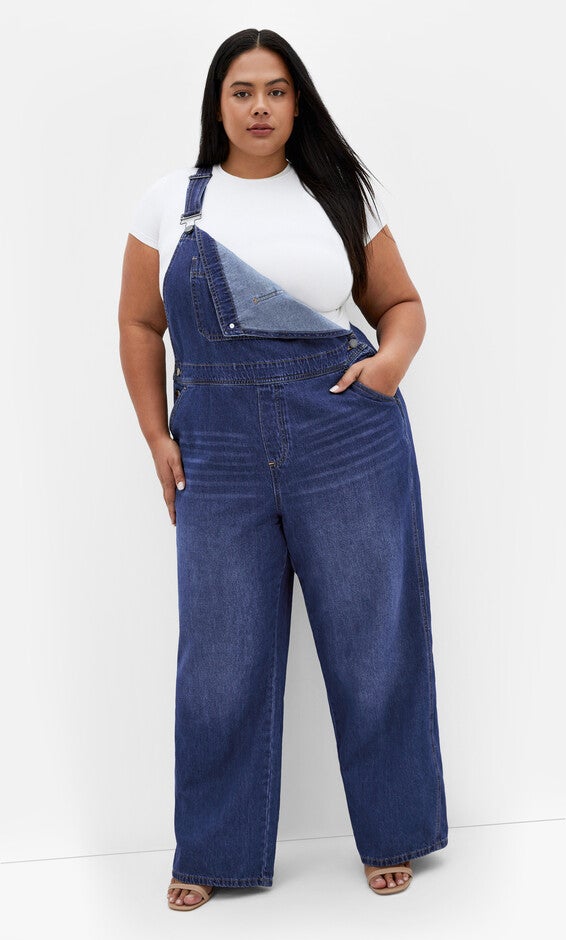 Pinafore Overall - mid denim, DENIM, alternate image number null