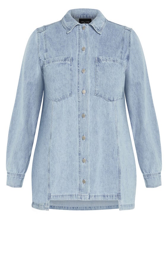 Liv Denim Shirt - mid denim, BLUE, hi-res image number null