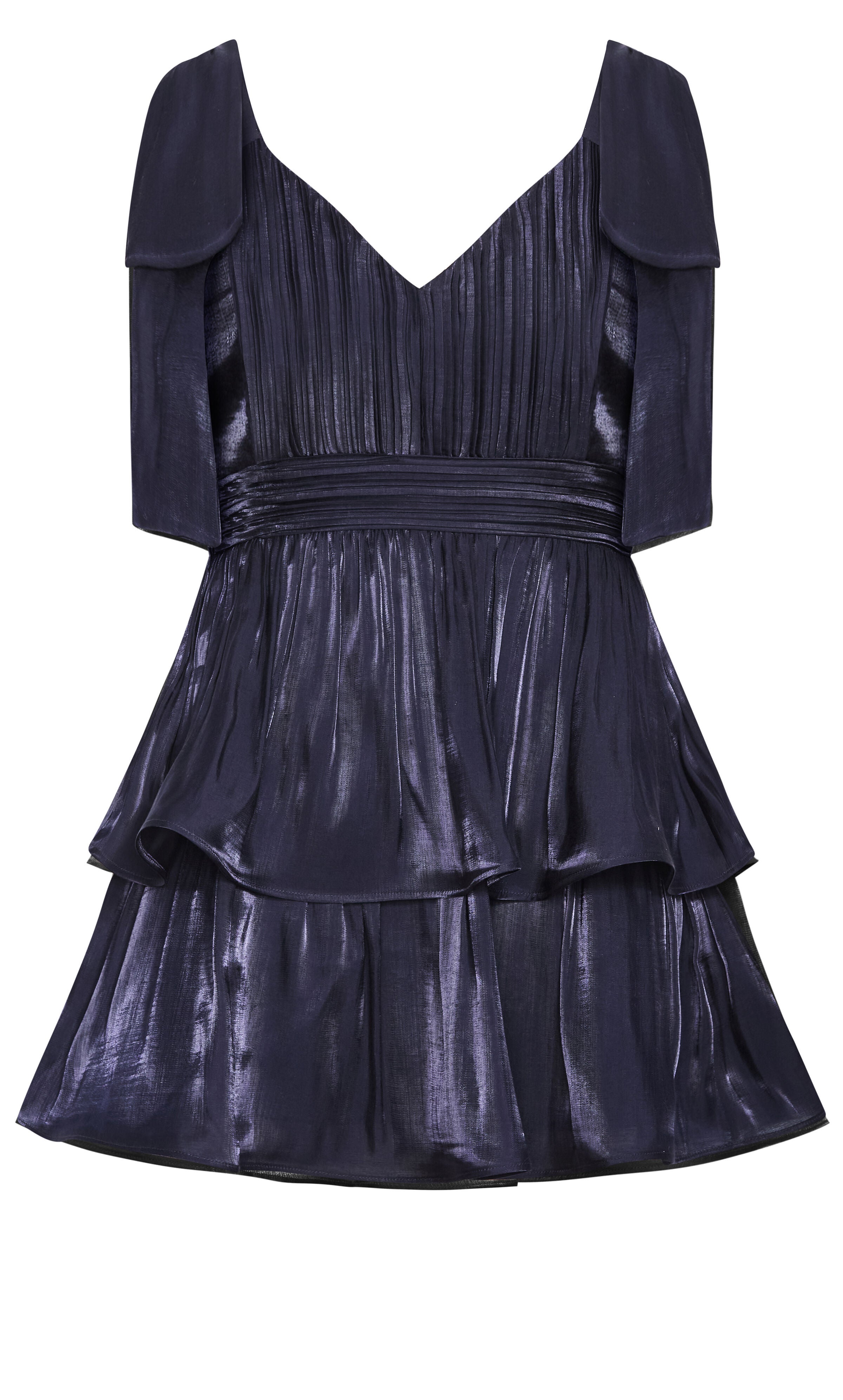 Betty Ruffle Mini Dress - navy, BLUE, alternate image number 3