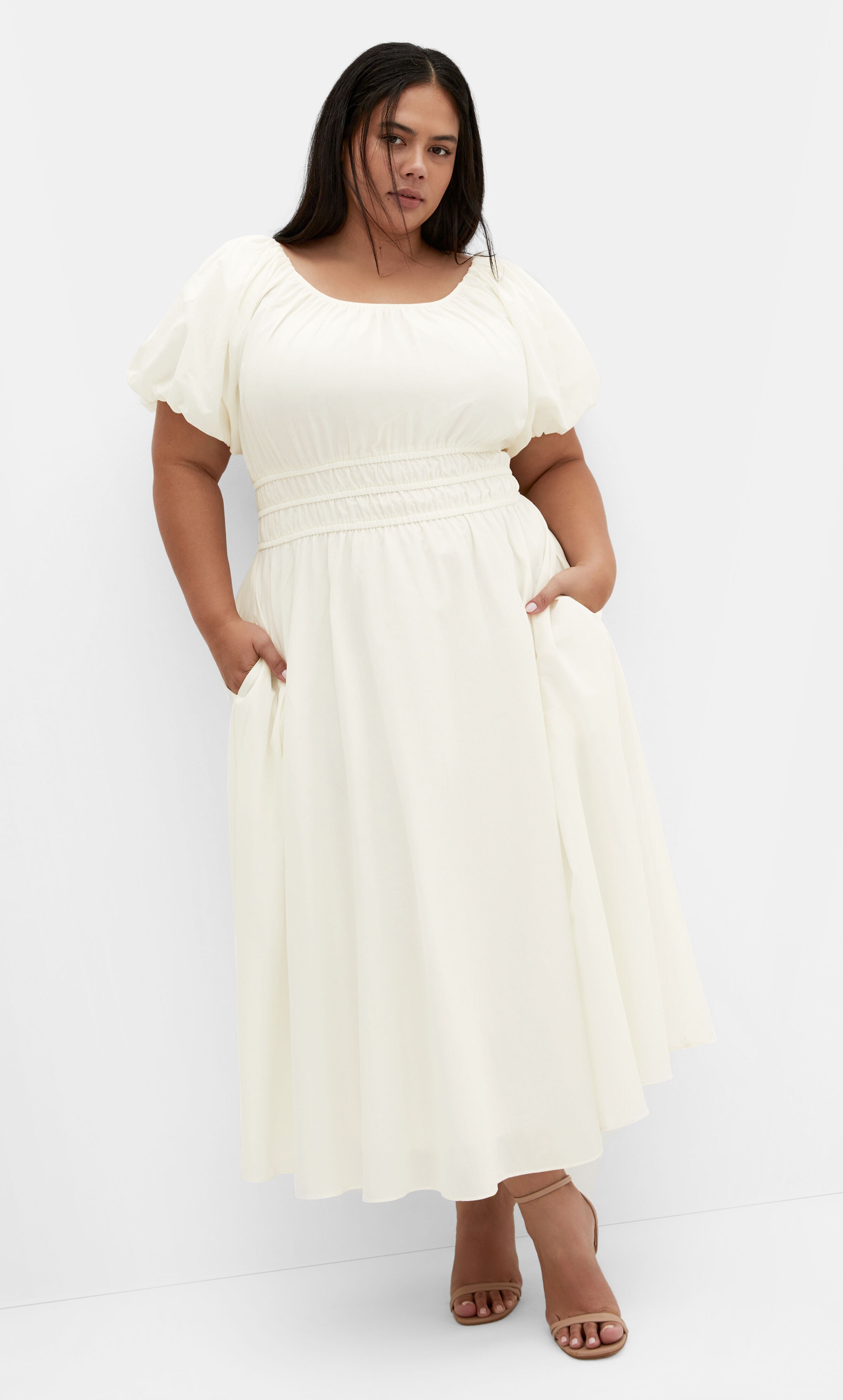 Lillian Midi Dress - butter | OneStopPlus