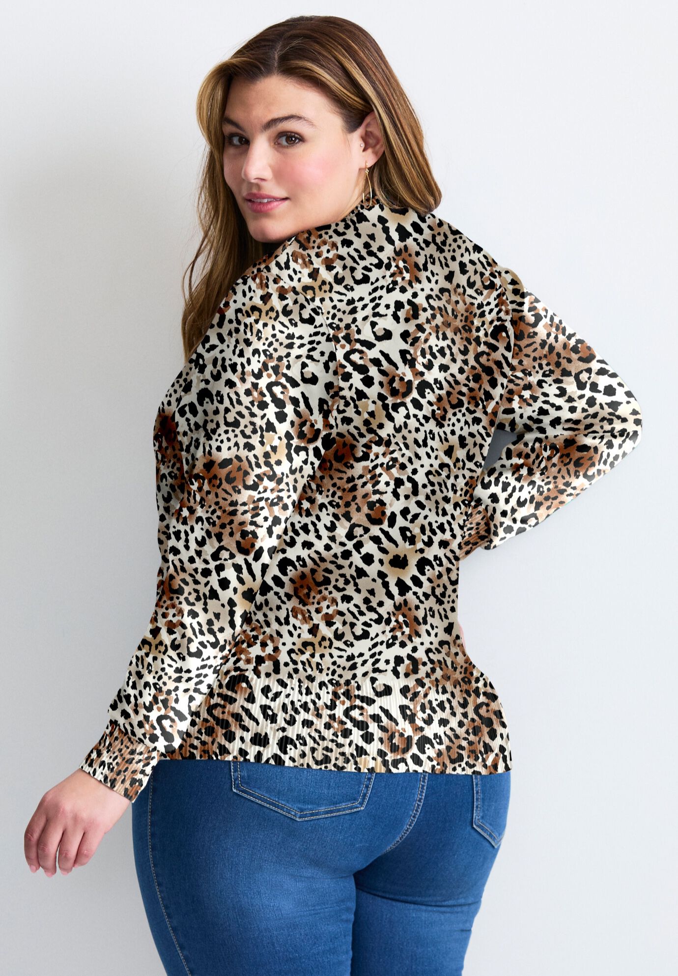 Signature Fine Gauge Cardigan, NEUTRAL TIE DYE ANIMAL, alternate image number 3