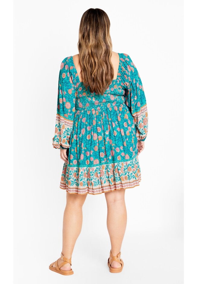 Aurora Mini Dress - gardenia, TURQUOISE, on-hover image number 1