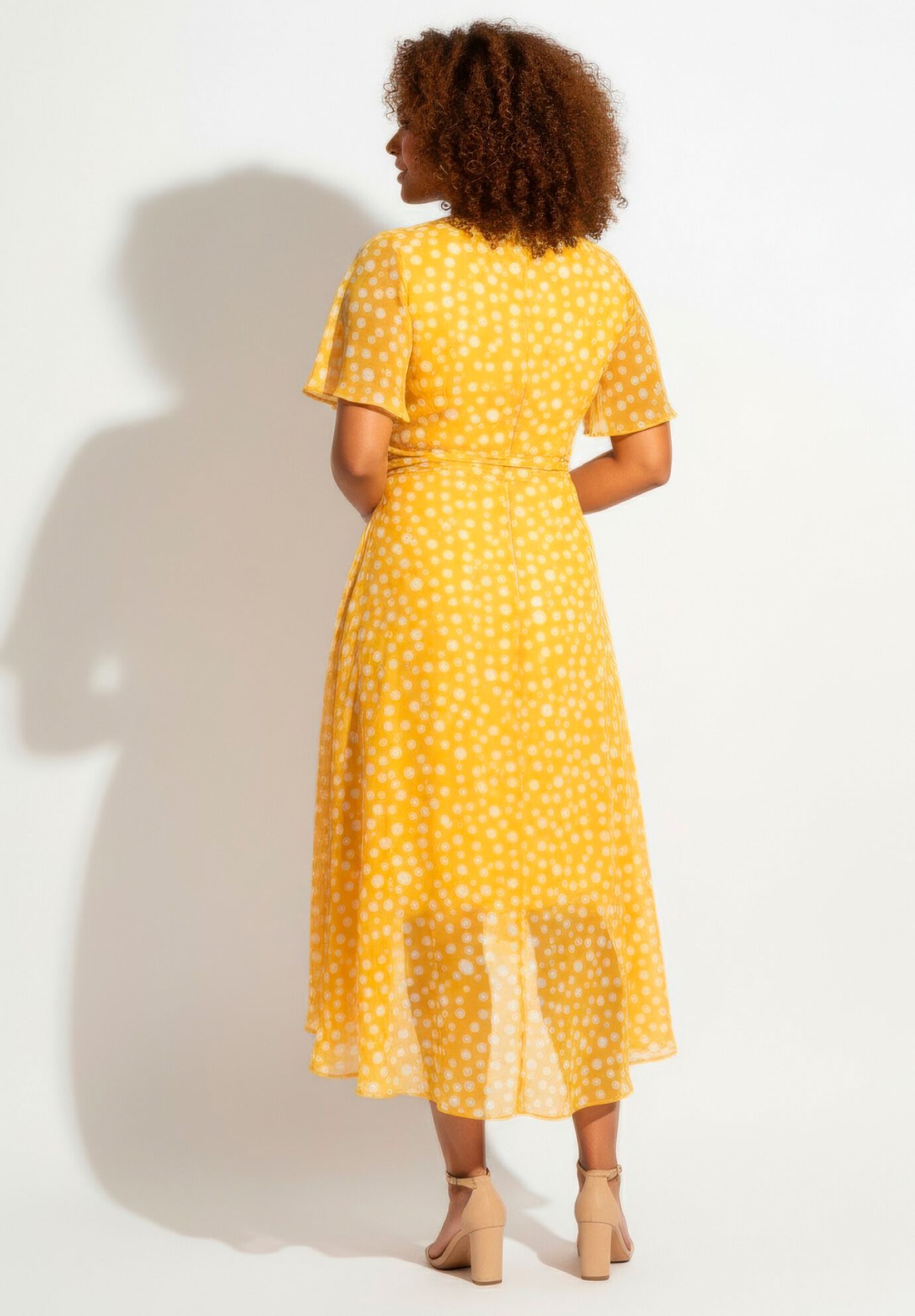 High-Low Midi Dress, SUNSET SPECKLE DOT, alternate image number 2