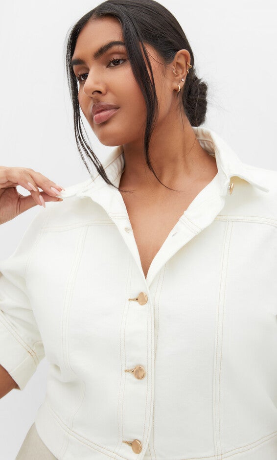Denim Millie Jacket - ivory, CREAM, hi-res image number null