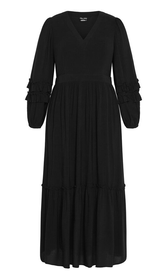 Malia Plain Maxi Dress - black, BLACK, alternate image number 4
