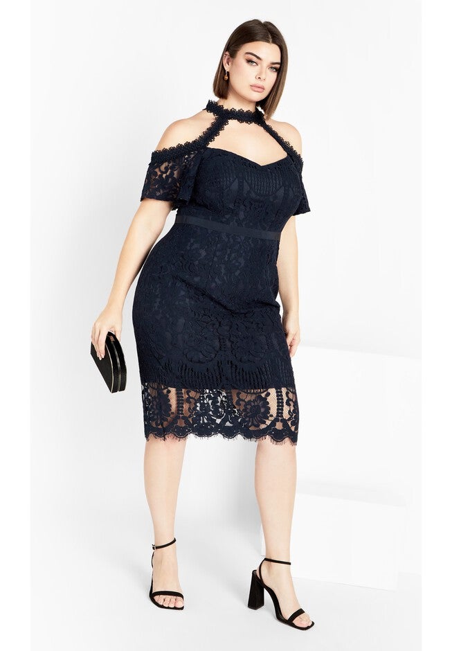 Pippa Lace Dress - navy, NAVY, on-hover image number 1