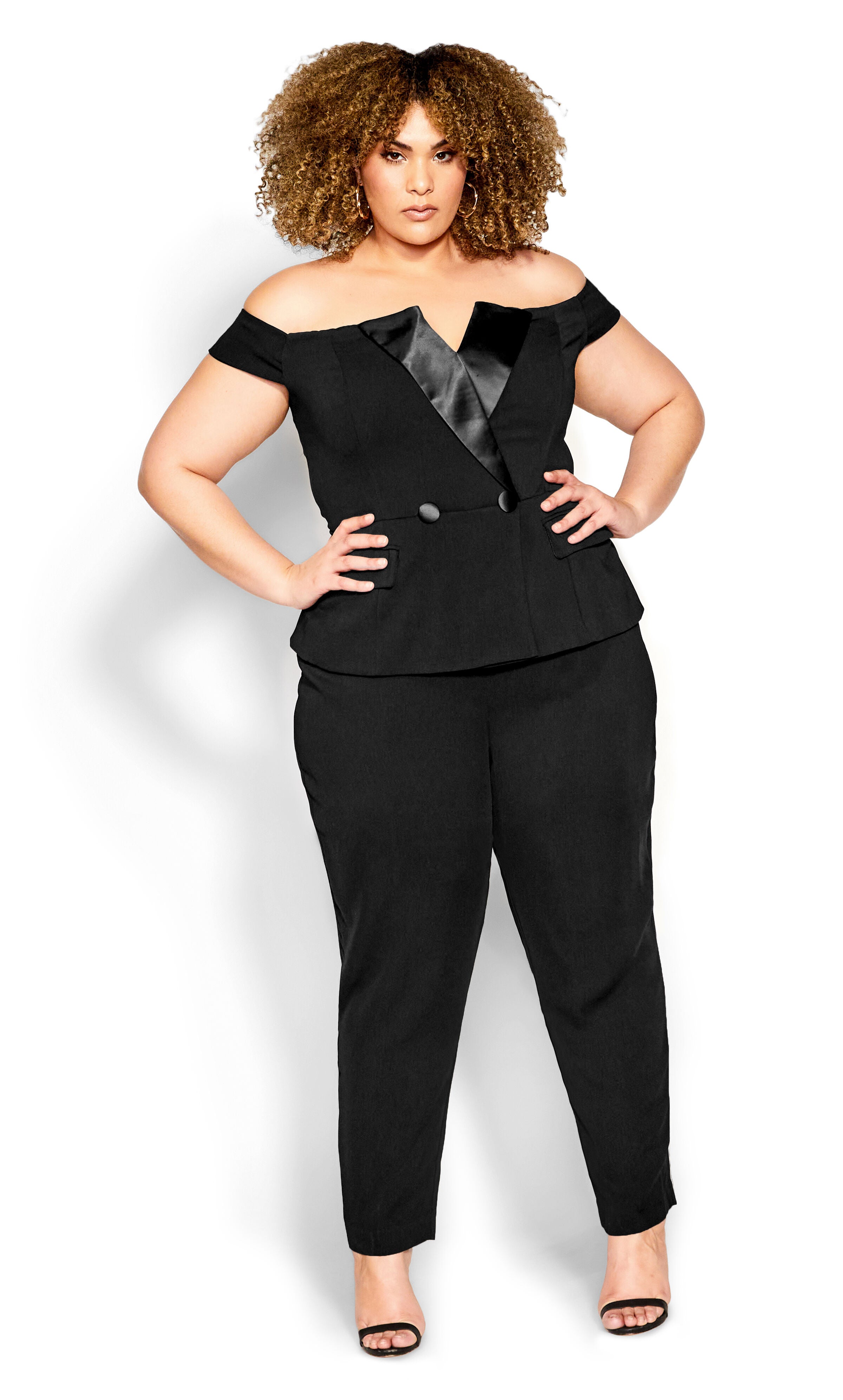 Sexy Tux Jumpsuit - black, BLACK, hi-res image number 0