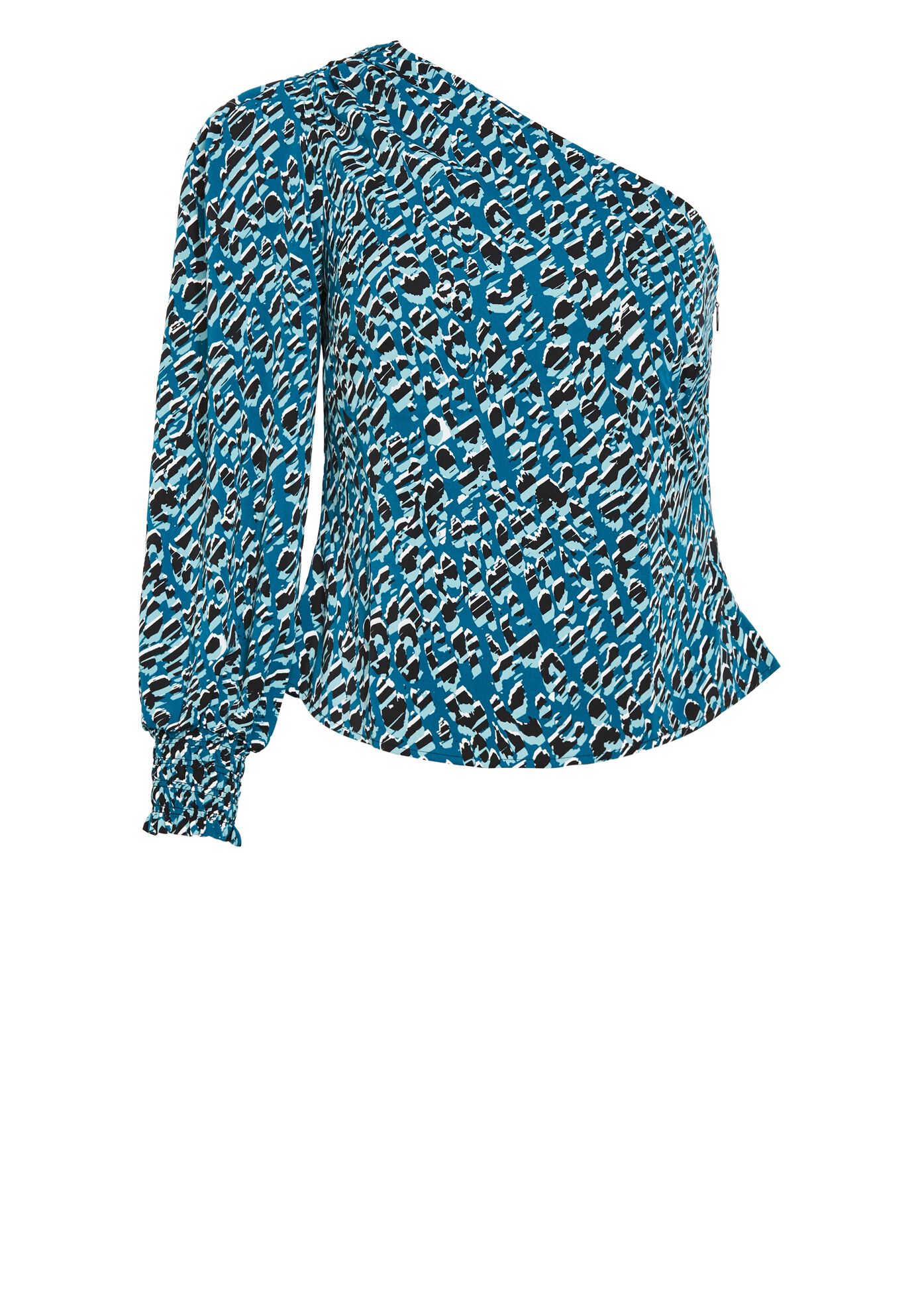 Eva One Shoulder Print Top, NOUVEAU, alternate image number 4