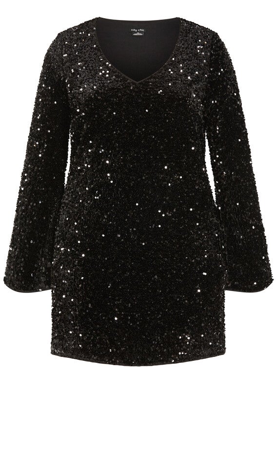 Sequin Neptune Dress - black, BLACK, alternate image number 3