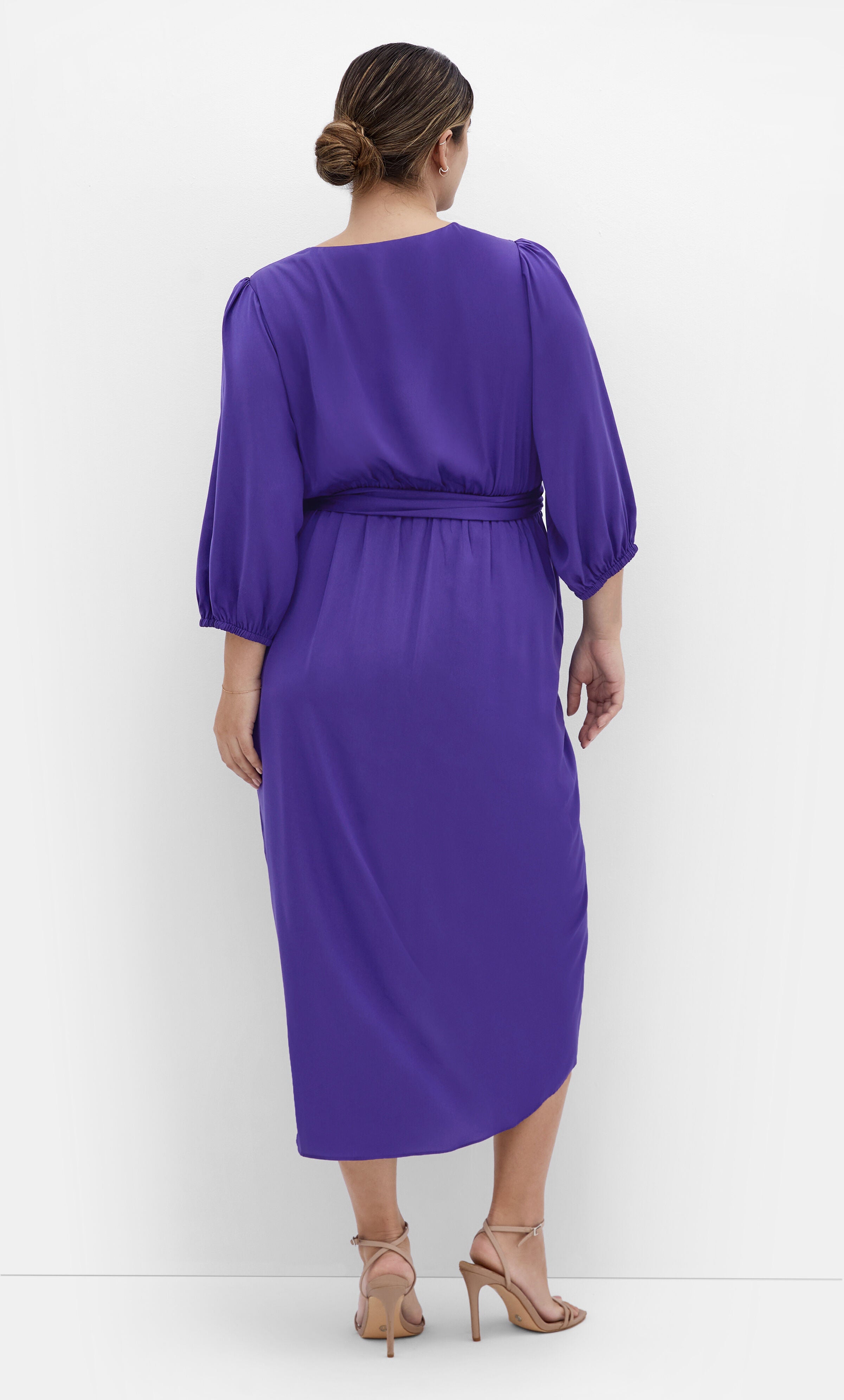 Opulent Elbow Sleeve Dress - violet, PURPLE, alternate image number 2