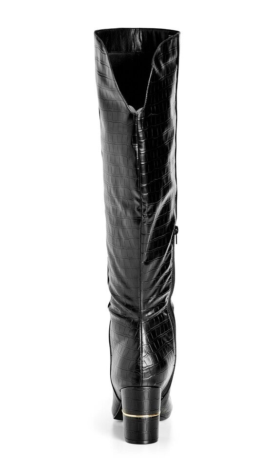 WIDE FIT Geordie Knee Boot - black, BLACK, alternate image number null