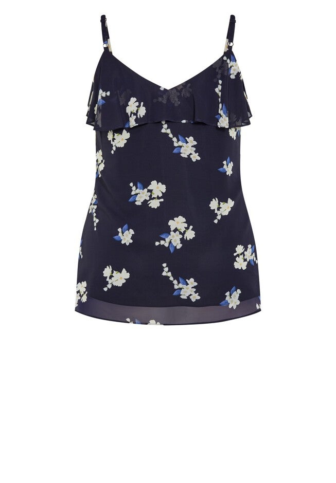 Nicole Print Cami - demure floral, BLUE, alternate image number 4