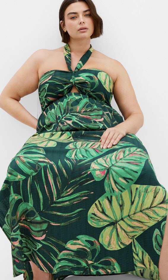Peta Palm Maxi Dress - green, GREEN MULTI, alternate image number 3