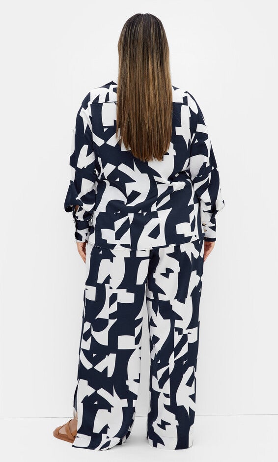 Enya Print Shirt - ivory, BLUE, alternate image number null
