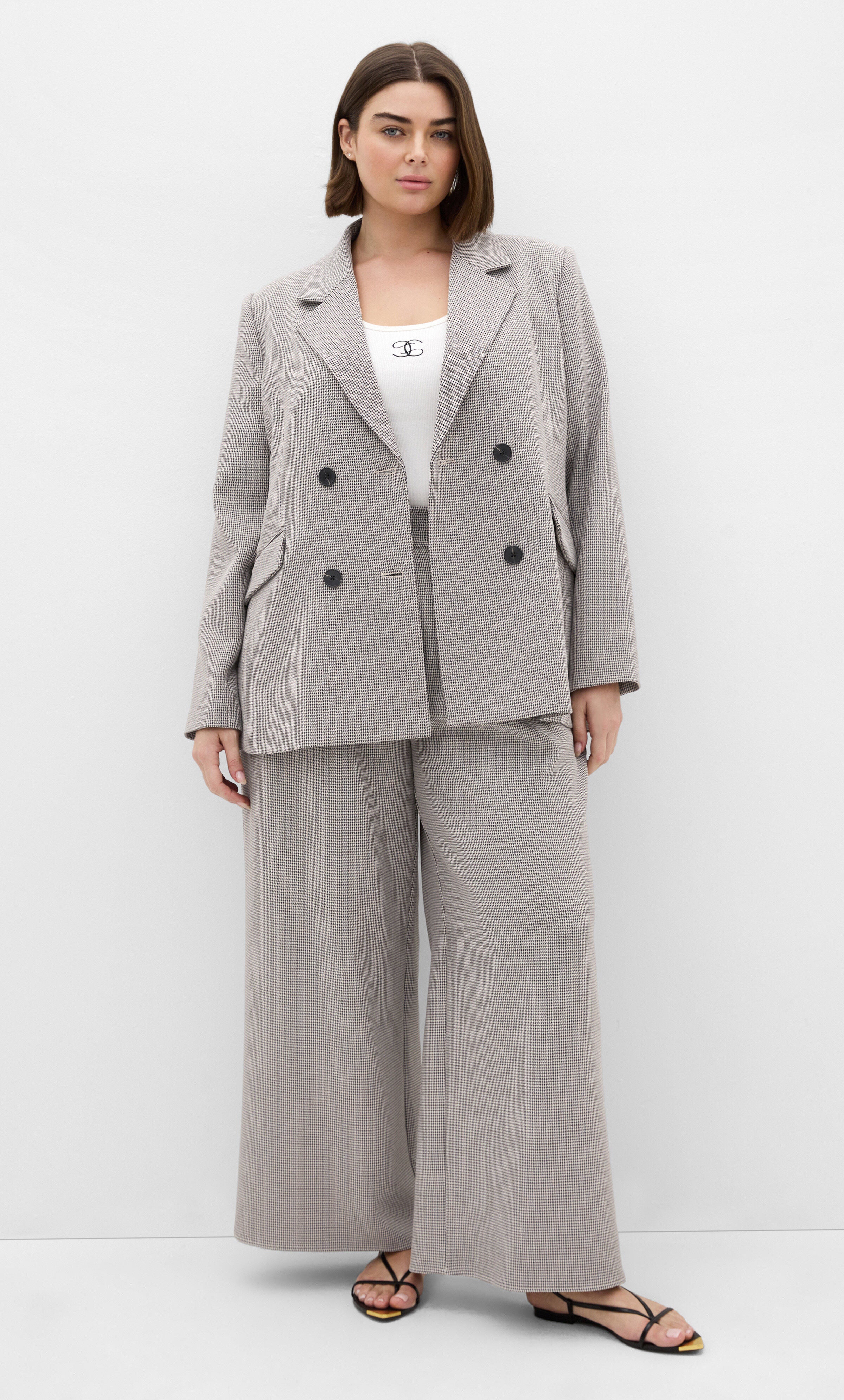 Hailey Check Jacket, BEIGE, on-hover image number 1