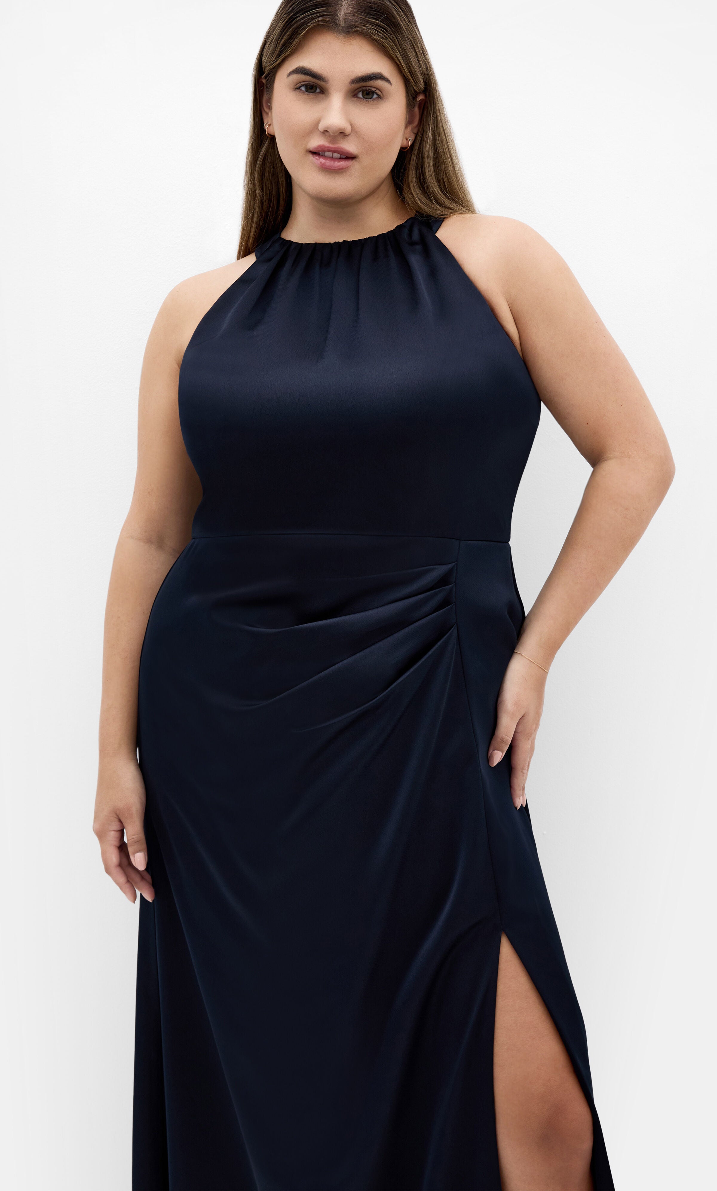 Celina Halter Maxi Dress - navy, NAVY, alternate image number 1