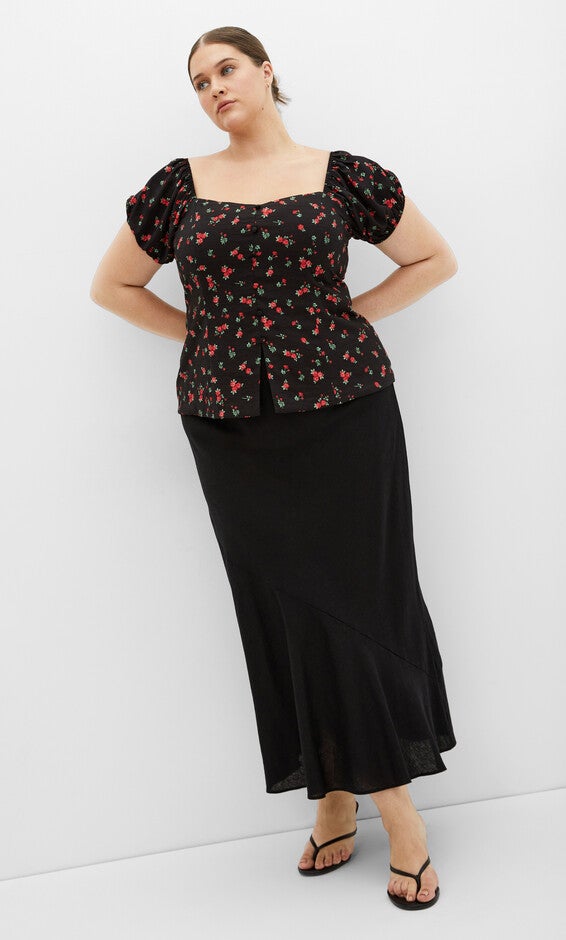 Daydreamer Print Top - black, RED, alternate image number null