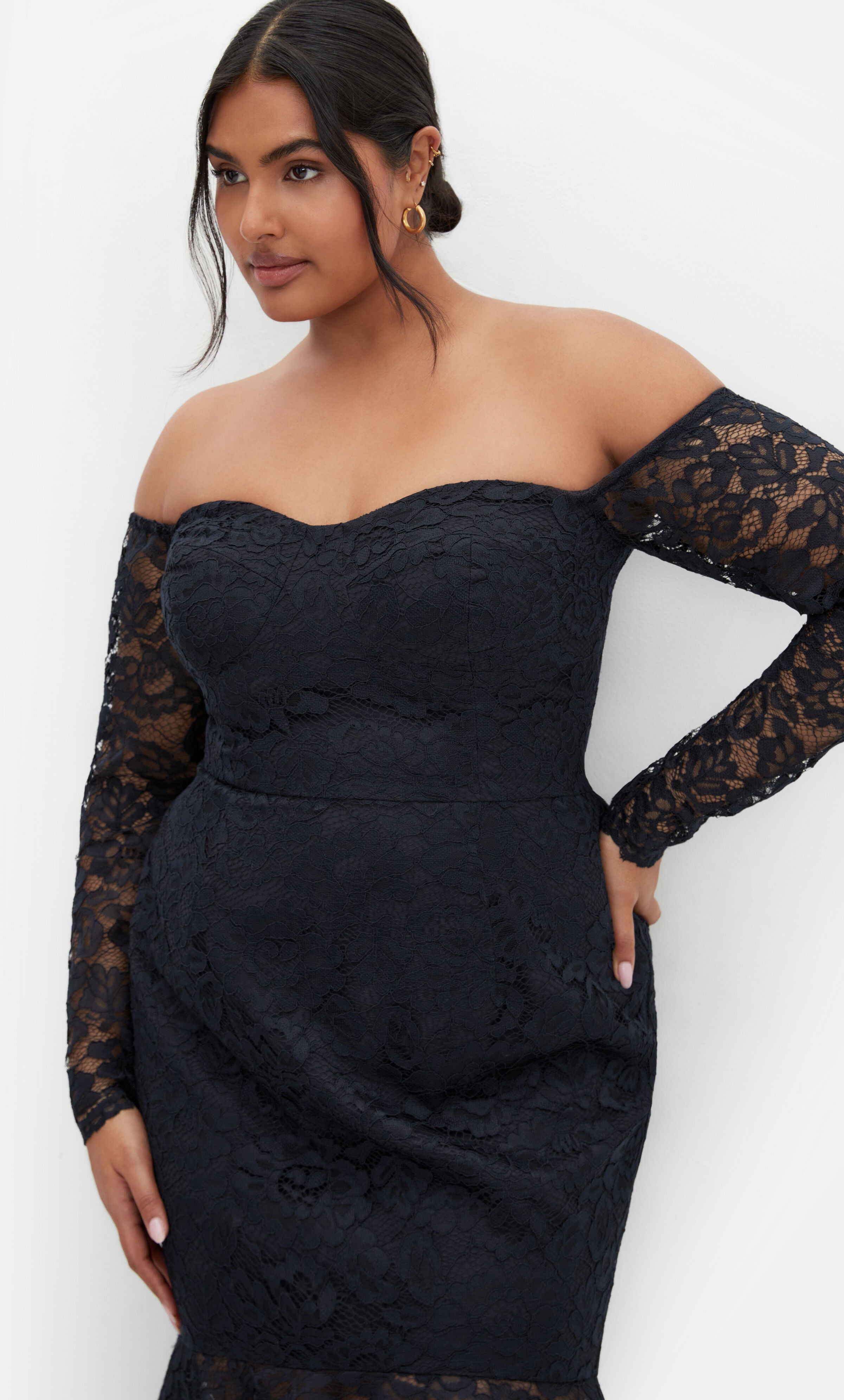 Athena Lace Dress - navy, NAVY, alternate image number 3