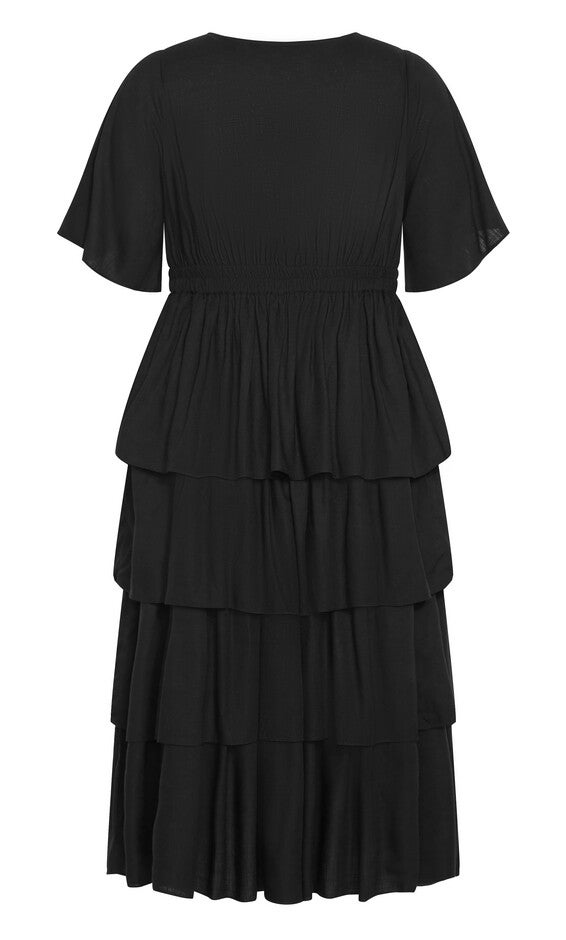Ana Tie Dress - black, BLACK, alternate image number null