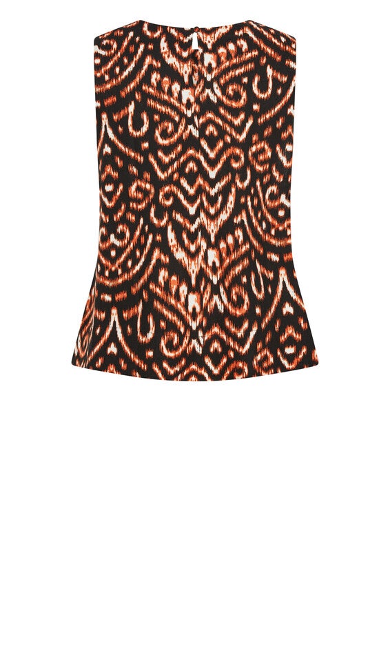 Amara Print Top - black, IKAT, alternate image number 4