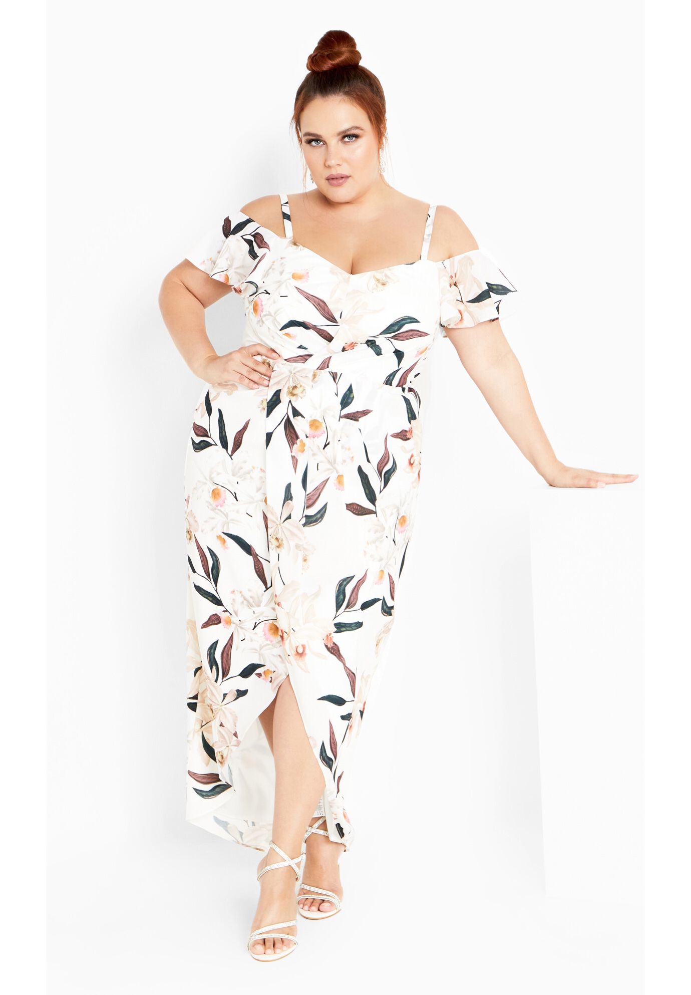 Sweet Orchid Maxi Dress - ivory, WHITE, on-hover image number 1