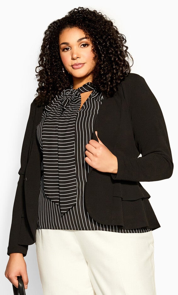Mia Stripe Top - black, BLACK, hi-res image number null