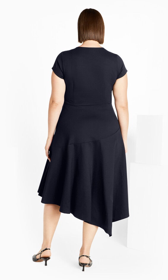 Ponte Flare Dress - navy, NAVY, alternate image number null