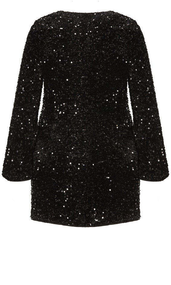 Sequin Neptune Dress - black, BLACK, alternate image number 4