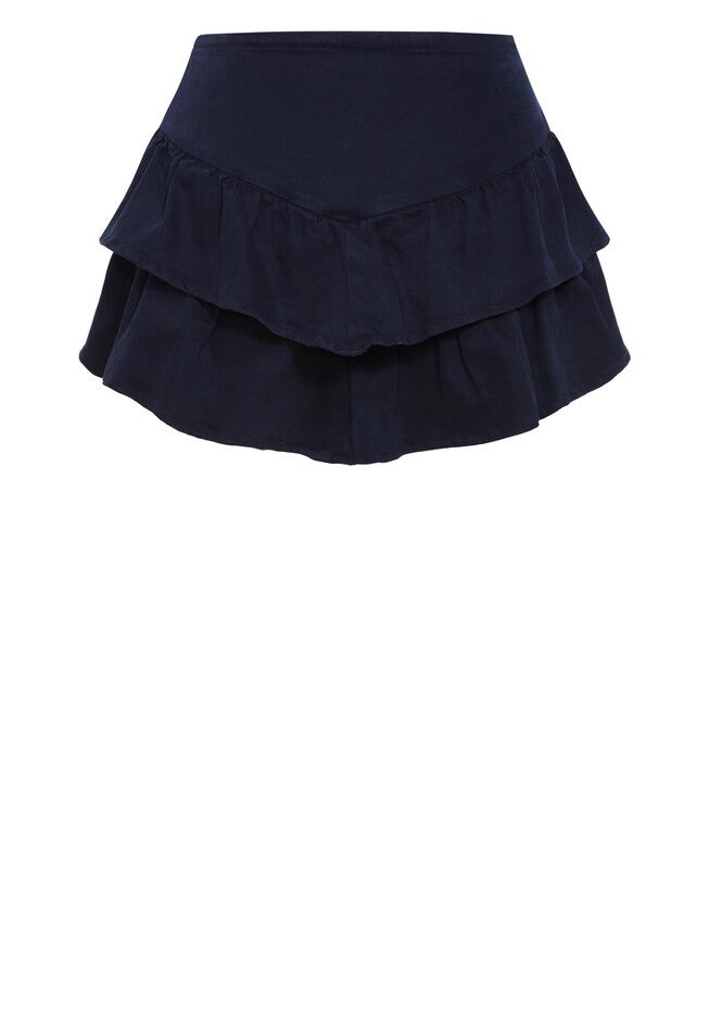 Amina Frill High Waist Mini Short - navy, BLUE, alternate image number 4