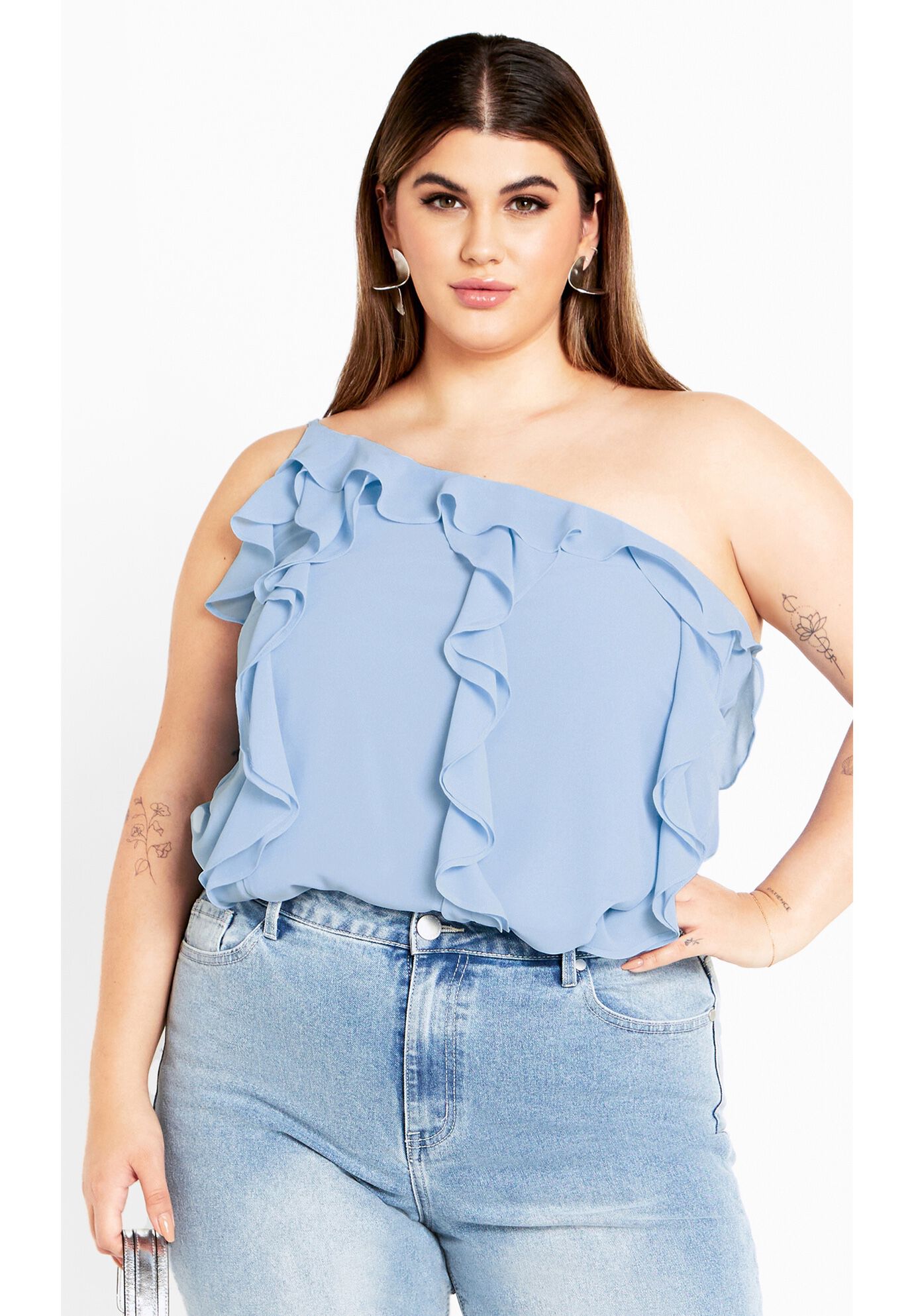 Ruffle Rita Top - baby blue, BLUE, hi-res image number 0