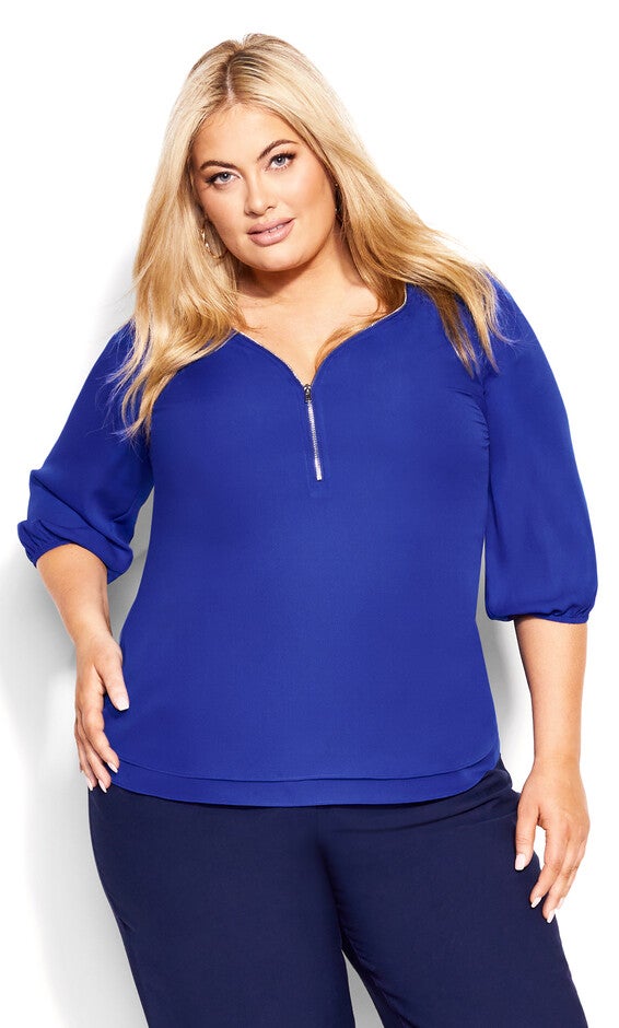 Sexy Fling Elbow Sleeve Top - ultra blue, BLUE, hi-res image number null