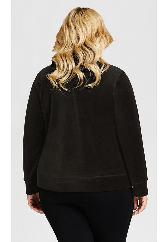 Metallic Velour Jacket, BLACK, on-hover image number null