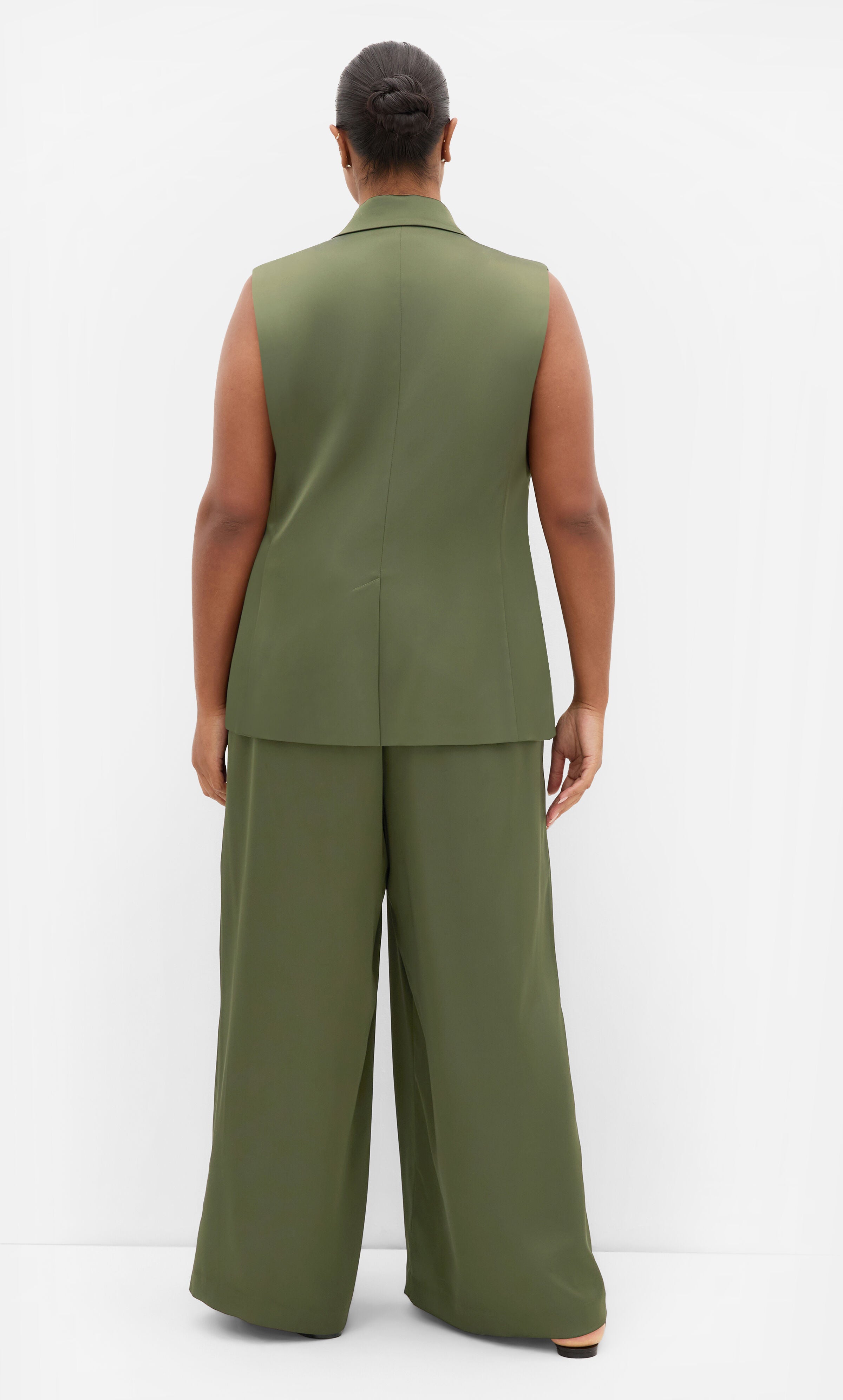 Rylie Satin Vest, GREEN, alternate image number 3