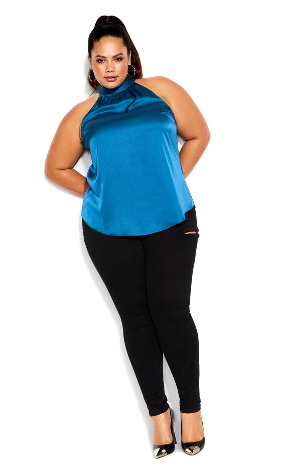 Sexy Shine Top - deep teal, DEEP TEAL, alternate image number null